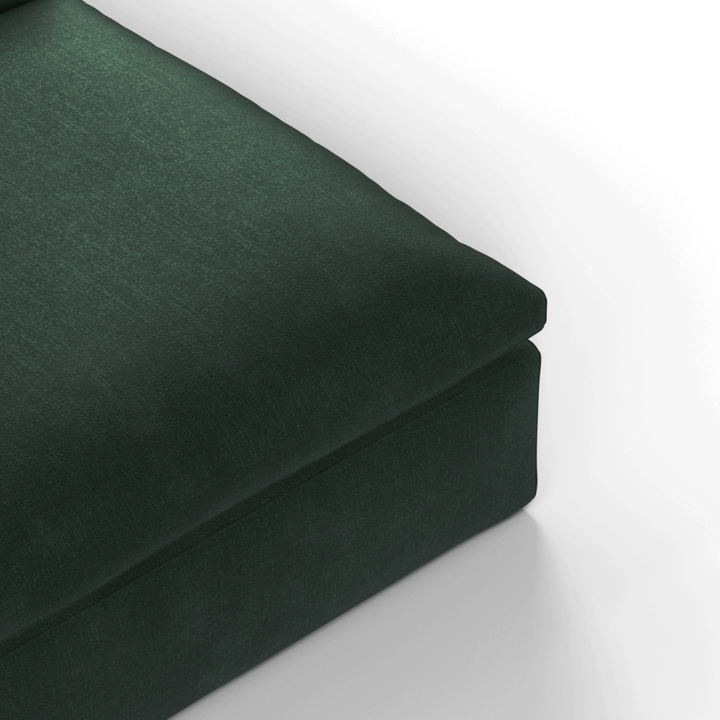 Canapé d'angle modulaire trois places Ari avec personnalisation complète du tissu