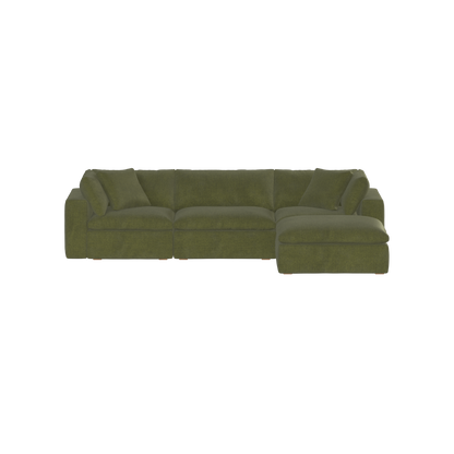 Canapé d'angle modulaire trois places Ari avec personnalisation complète du tissu