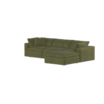 Canapé d'angle modulaire trois places Ari avec personnalisation complète du tissu