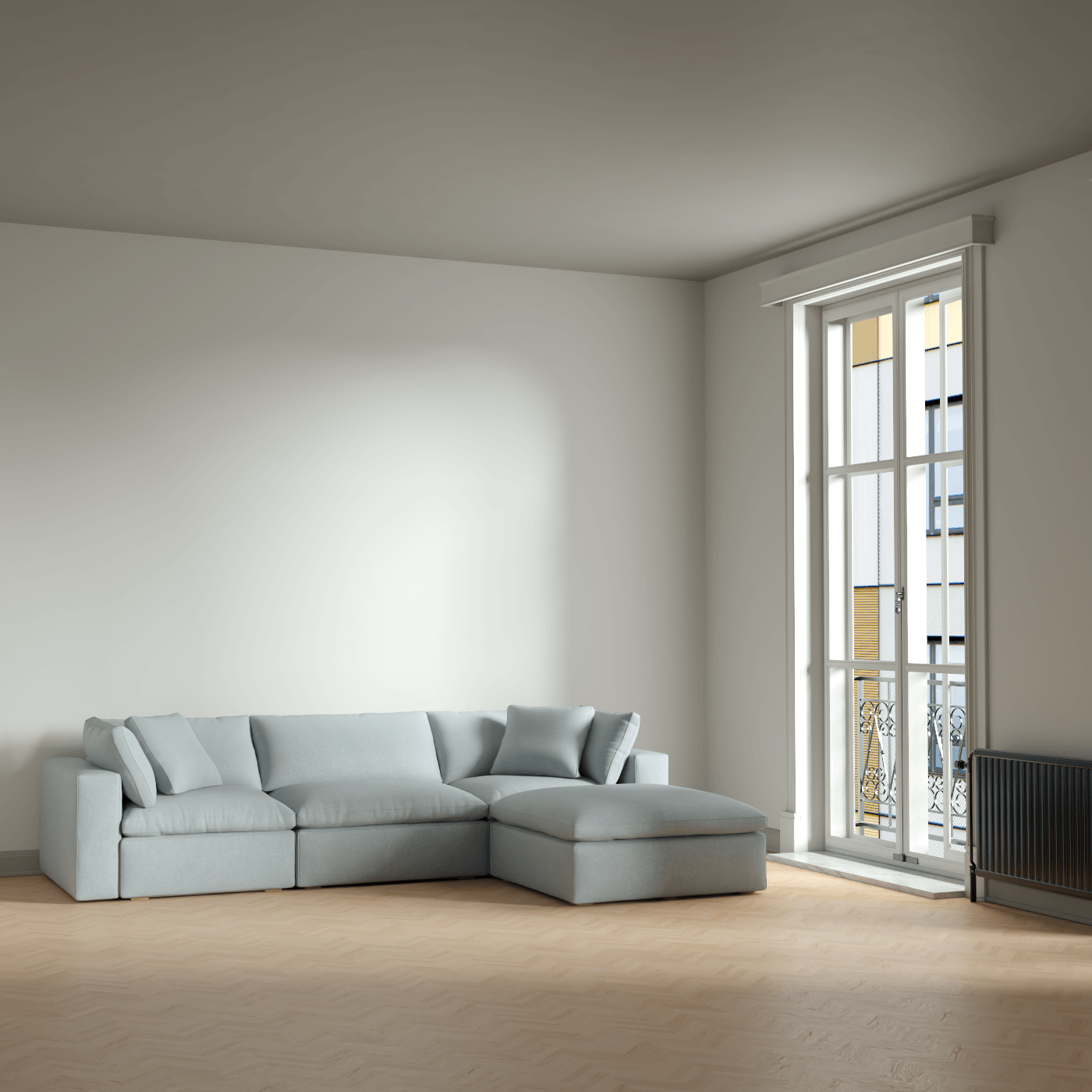 Ari three seater modular corner Sofa With Full Fabric Customisation