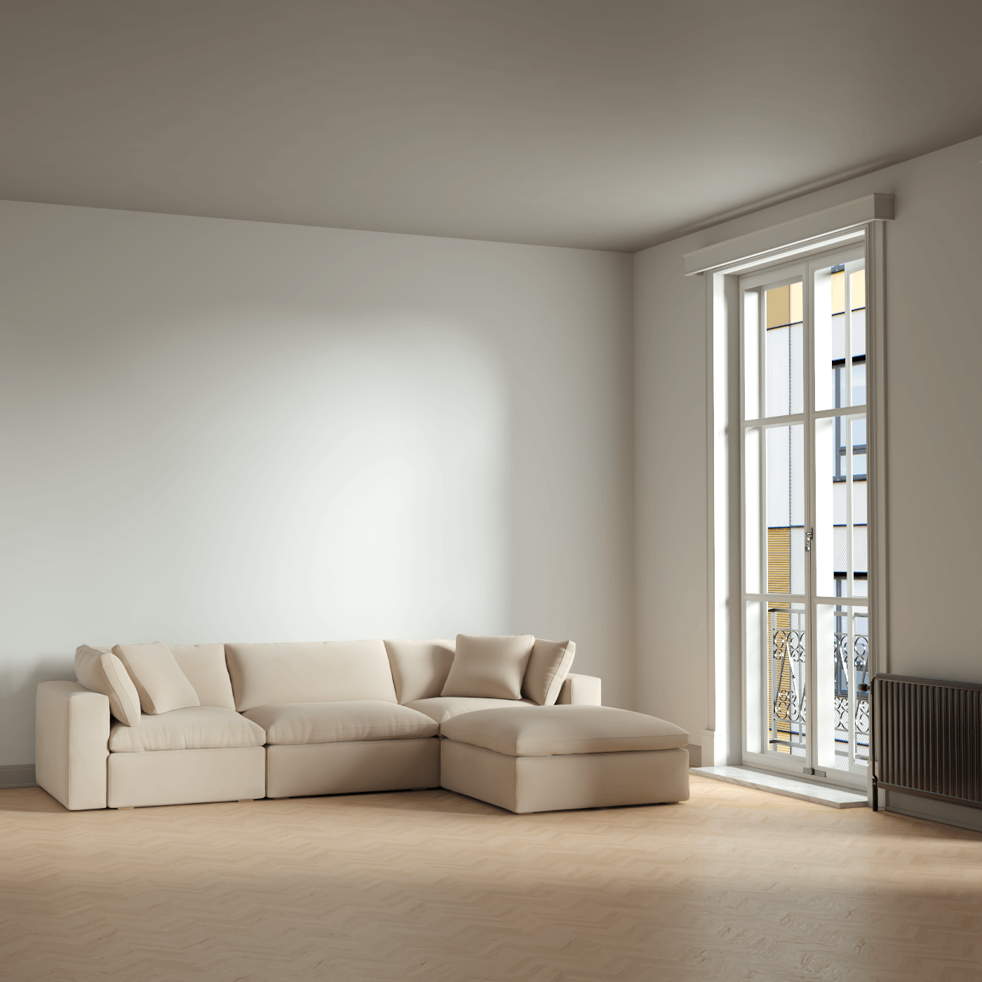 Ari three seater modular corner Sofa With Full Fabric Customisation