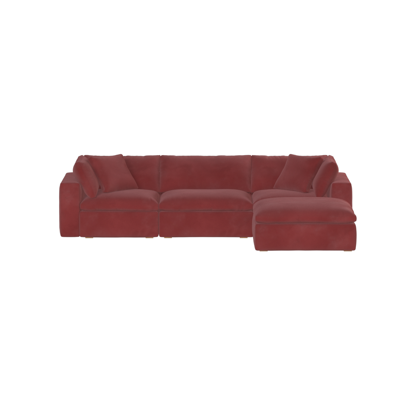Canapé d'angle modulaire trois places Ari avec personnalisation complète du tissu