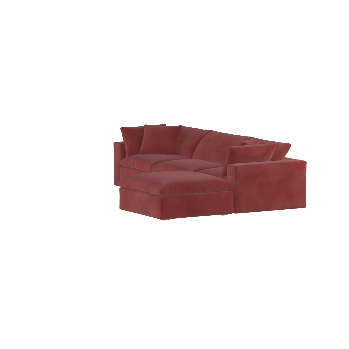 Canapé d'angle modulaire trois places Ari avec personnalisation complète du tissu