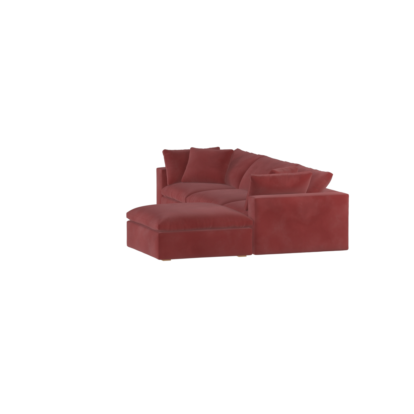 Canapé d'angle modulaire trois places Ari avec personnalisation complète du tissu