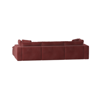 Canapé d'angle modulaire trois places Ari avec personnalisation complète du tissu