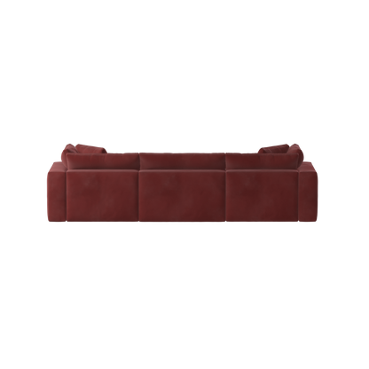 Canapé d'angle modulaire trois places Ari avec personnalisation complète du tissu