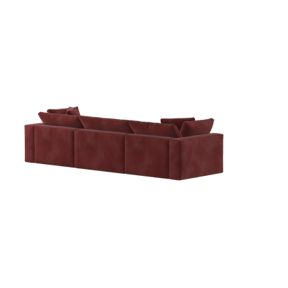 Canapé d'angle modulaire trois places Ari avec personnalisation complète du tissu