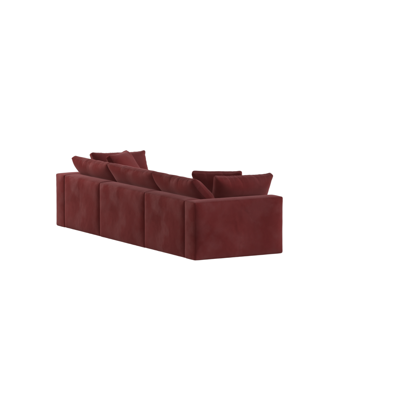 Canapé d'angle modulaire trois places Ari avec personnalisation complète du tissu