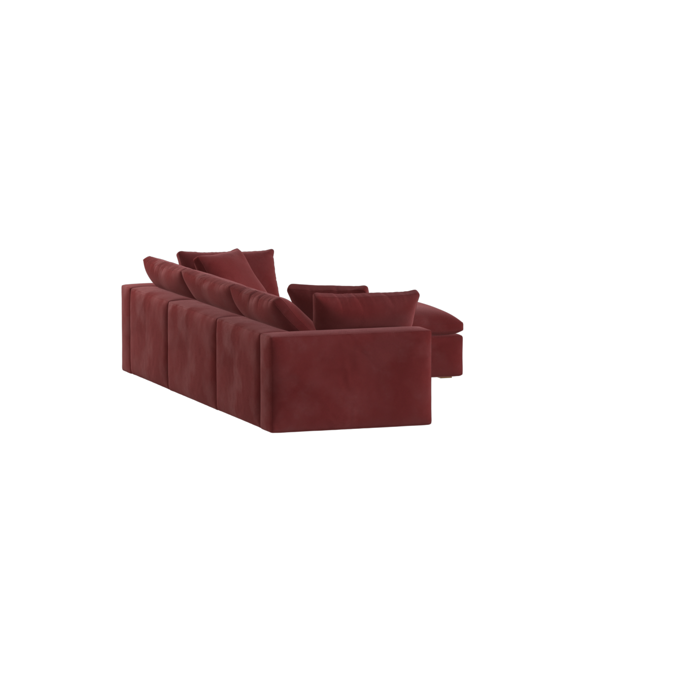 Canapé d'angle modulaire trois places Ari avec personnalisation complète du tissu