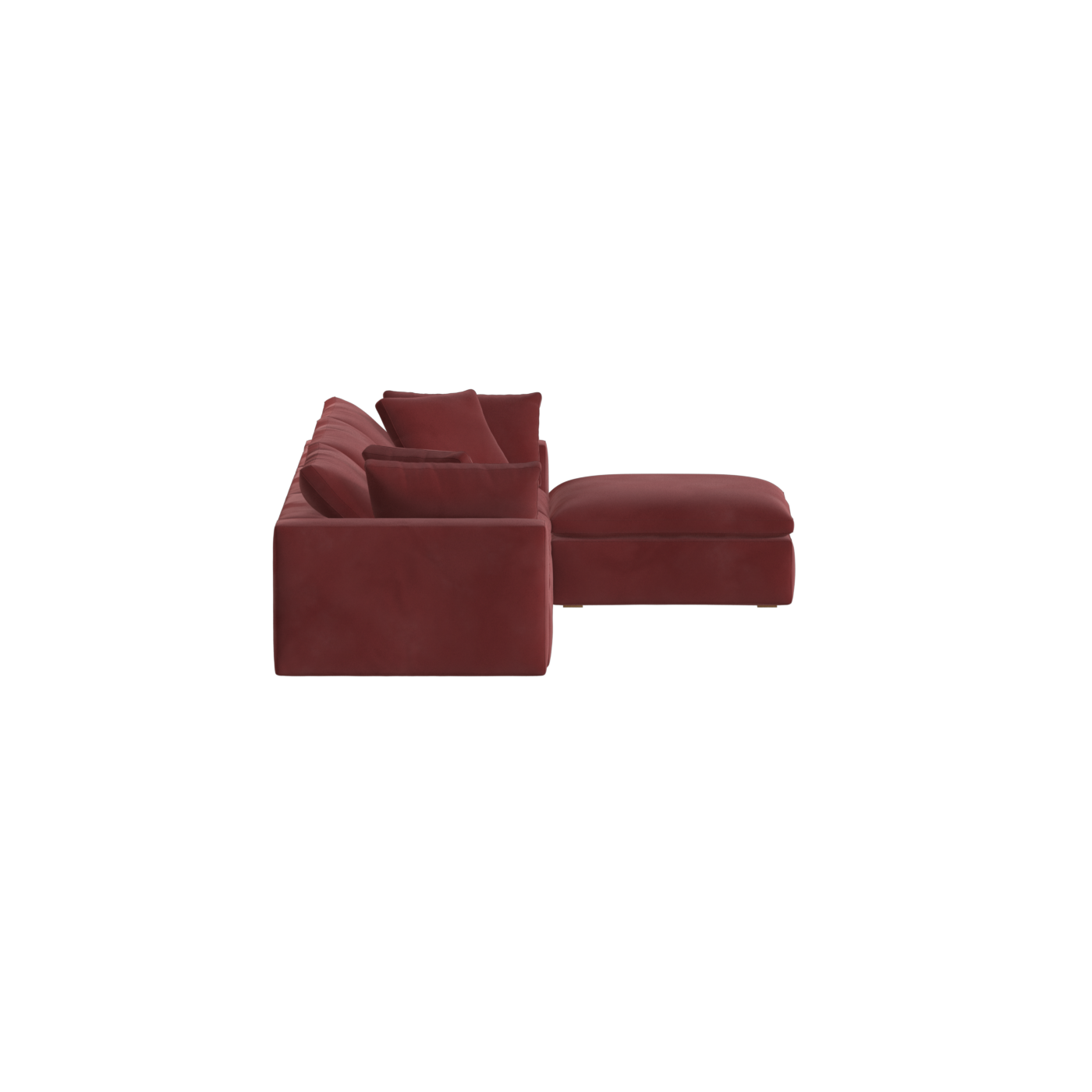 Canapé d'angle modulaire trois places Ari avec personnalisation complète du tissu