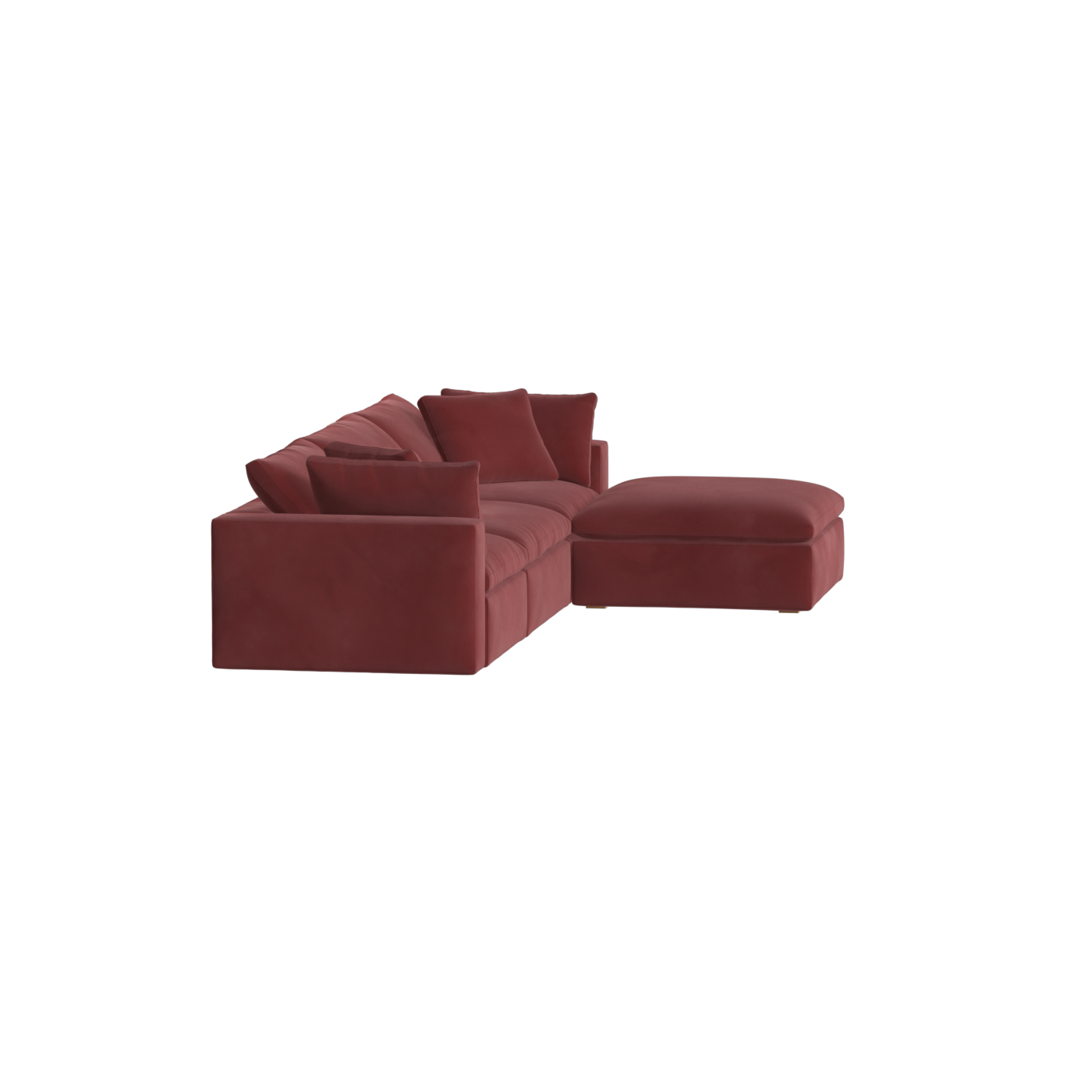Canapé d'angle modulaire trois places Ari avec personnalisation complète du tissu