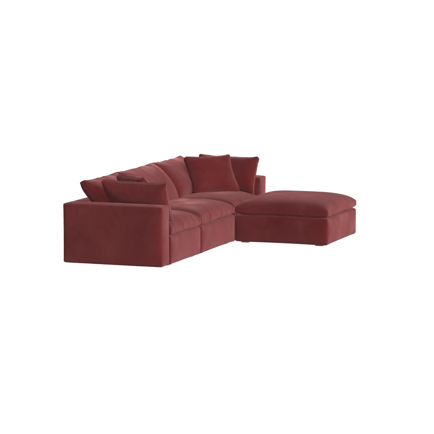 Canapé d'angle modulaire trois places Ari avec personnalisation complète du tissu