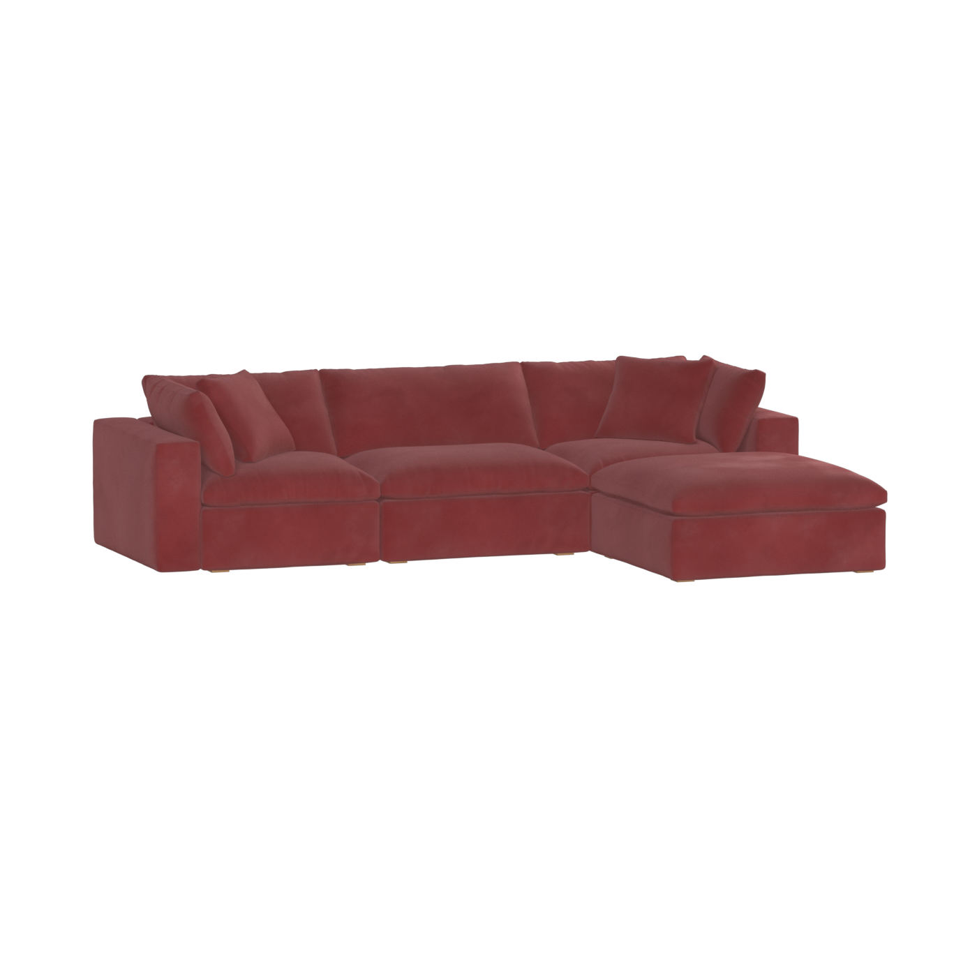 Canapé d'angle modulaire trois places Ari avec personnalisation complète du tissu