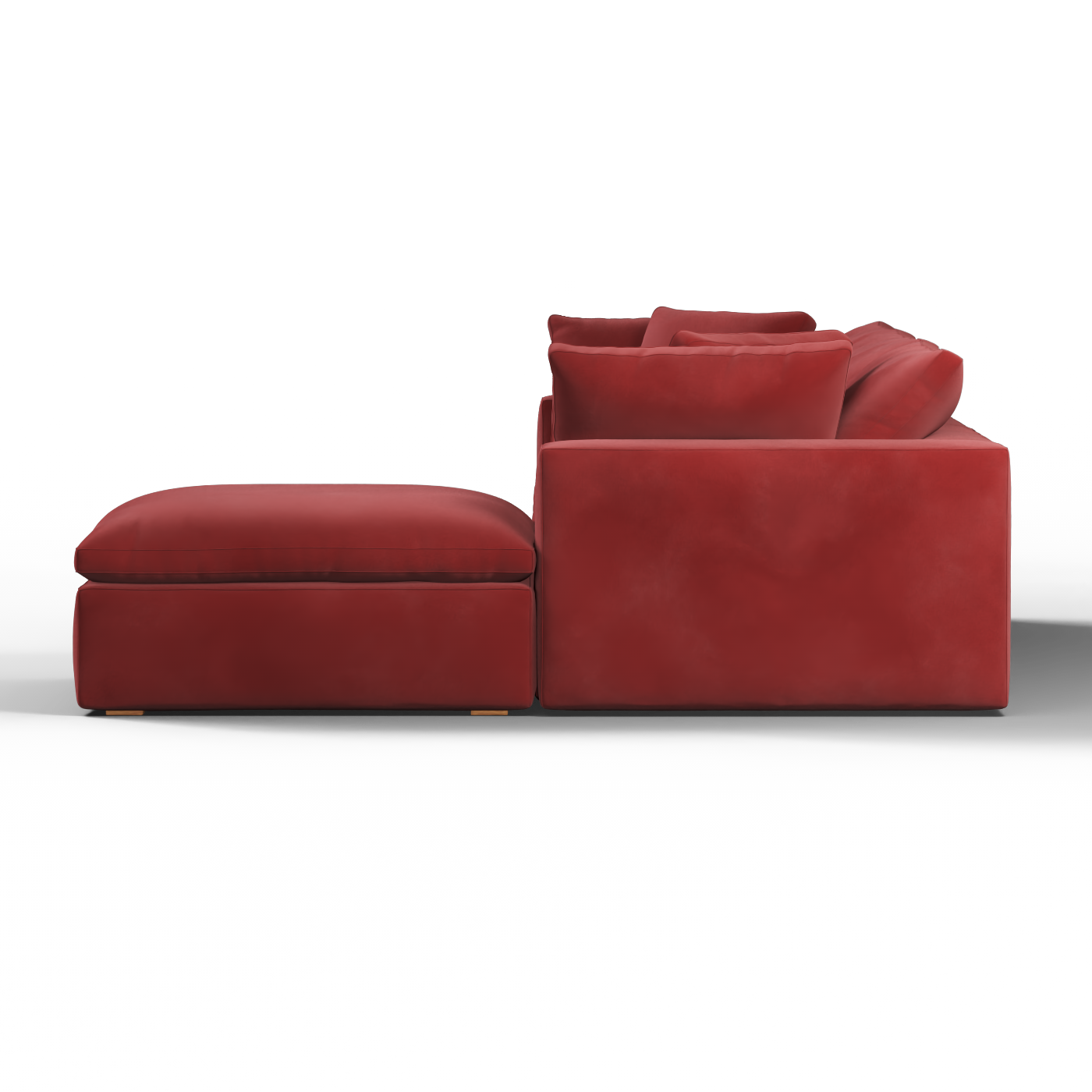 Canapé d'angle modulaire trois places Ari avec personnalisation complète du tissu