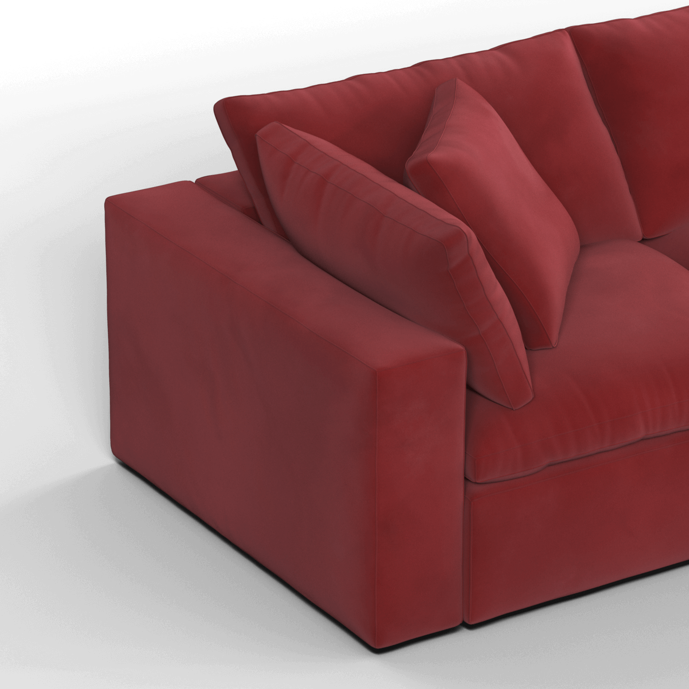 Canapé d'angle modulaire trois places Ari avec personnalisation complète du tissu