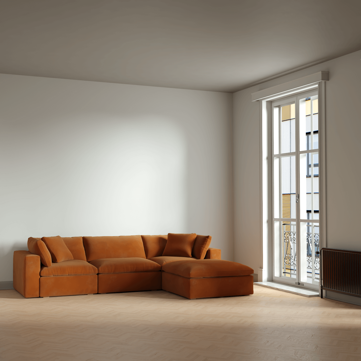 Ari three seater modular corner Sofa With Full Fabric Customisation