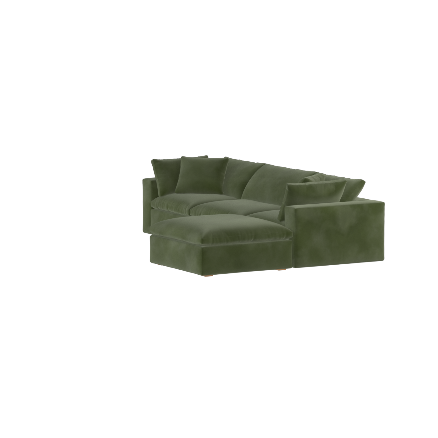 Canapé d'angle modulaire trois places Ari avec personnalisation complète du tissu