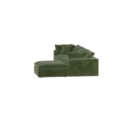 Canapé d'angle modulaire trois places Ari avec personnalisation complète du tissu