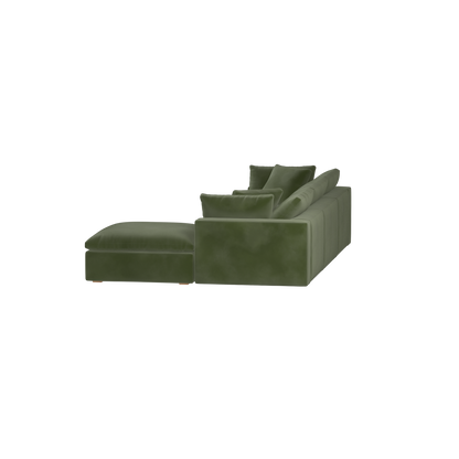 Canapé d'angle modulaire trois places Ari avec personnalisation complète du tissu