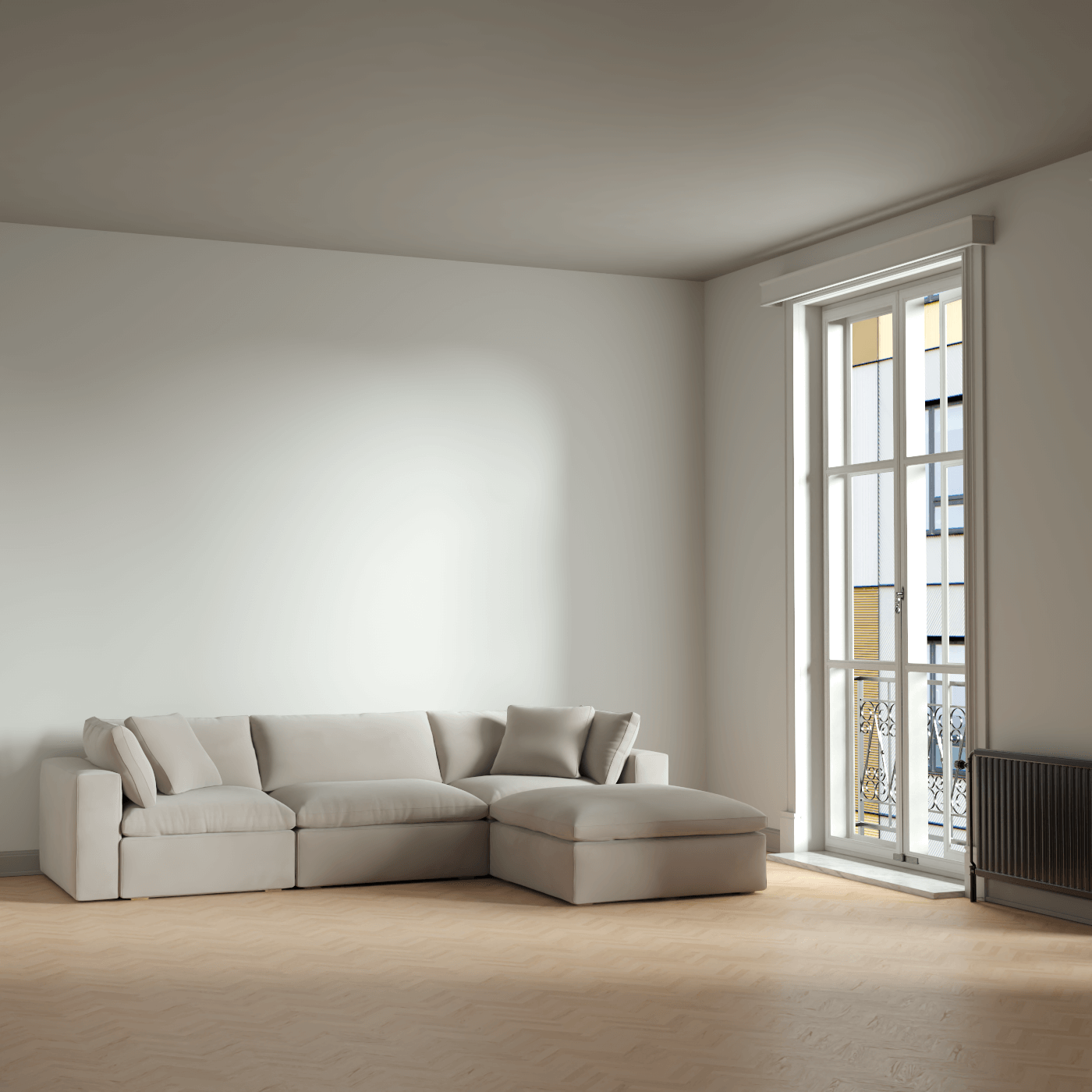 Ari three seater modular corner Sofa With Full Fabric Customisation