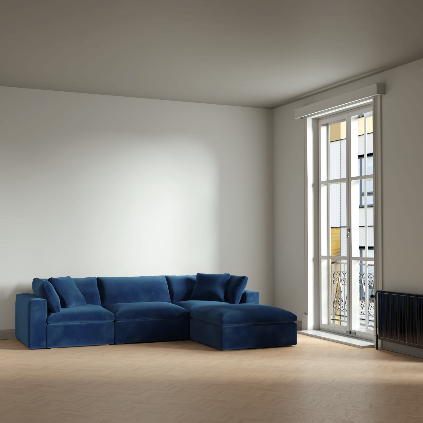 Ari three seater modular corner Sofa With Full Fabric Customisation