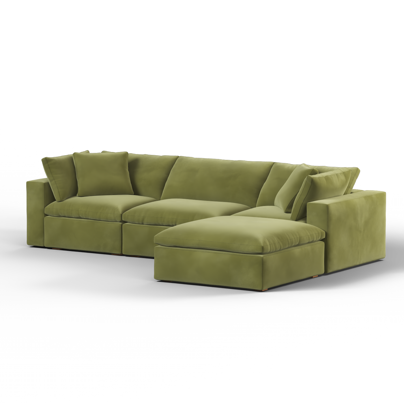 Canapé d'angle modulaire trois places Ari avec personnalisation complète du tissu