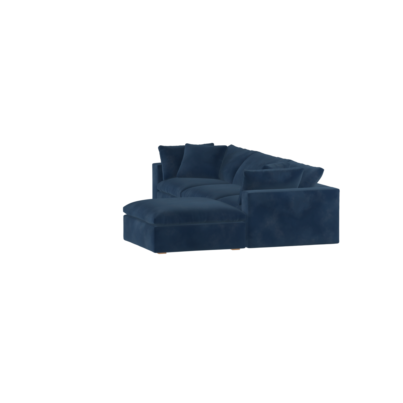 Canapé d'angle modulaire trois places Ari avec personnalisation complète du tissu