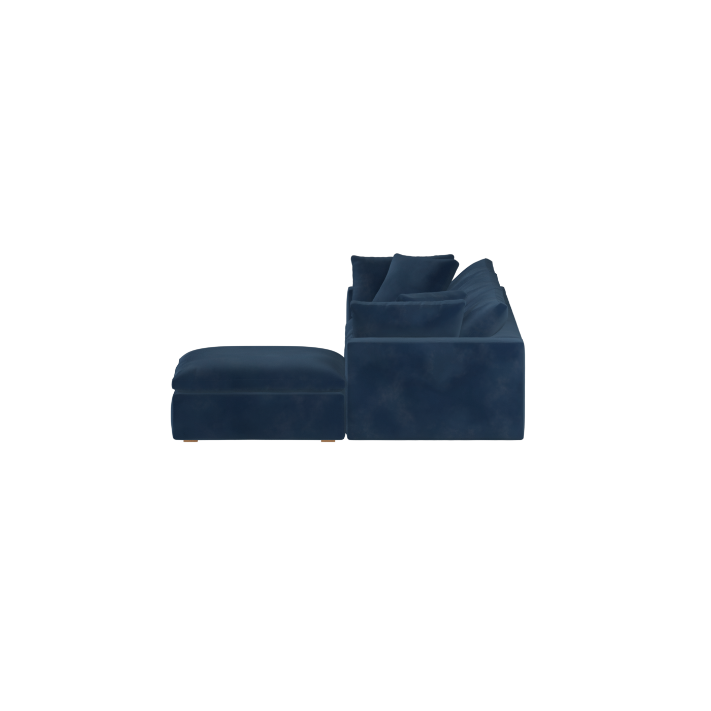 Canapé d'angle modulaire trois places Ari avec personnalisation complète du tissu
