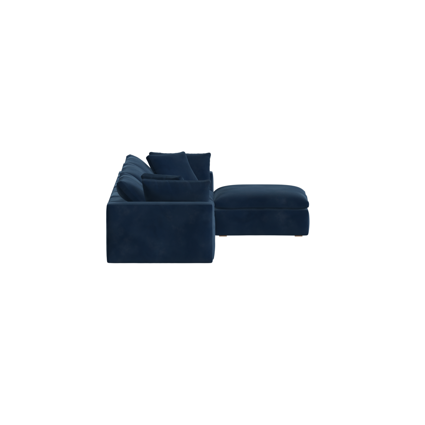 Canapé d'angle modulaire trois places Ari avec personnalisation complète du tissu
