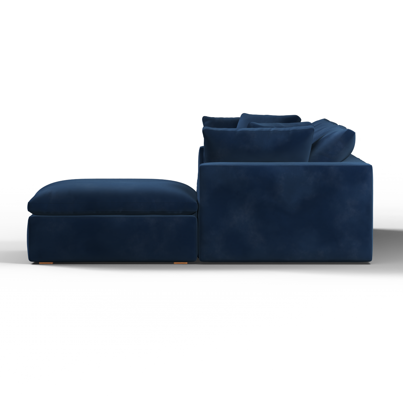 Canapé d'angle modulaire trois places Ari avec personnalisation complète du tissu
