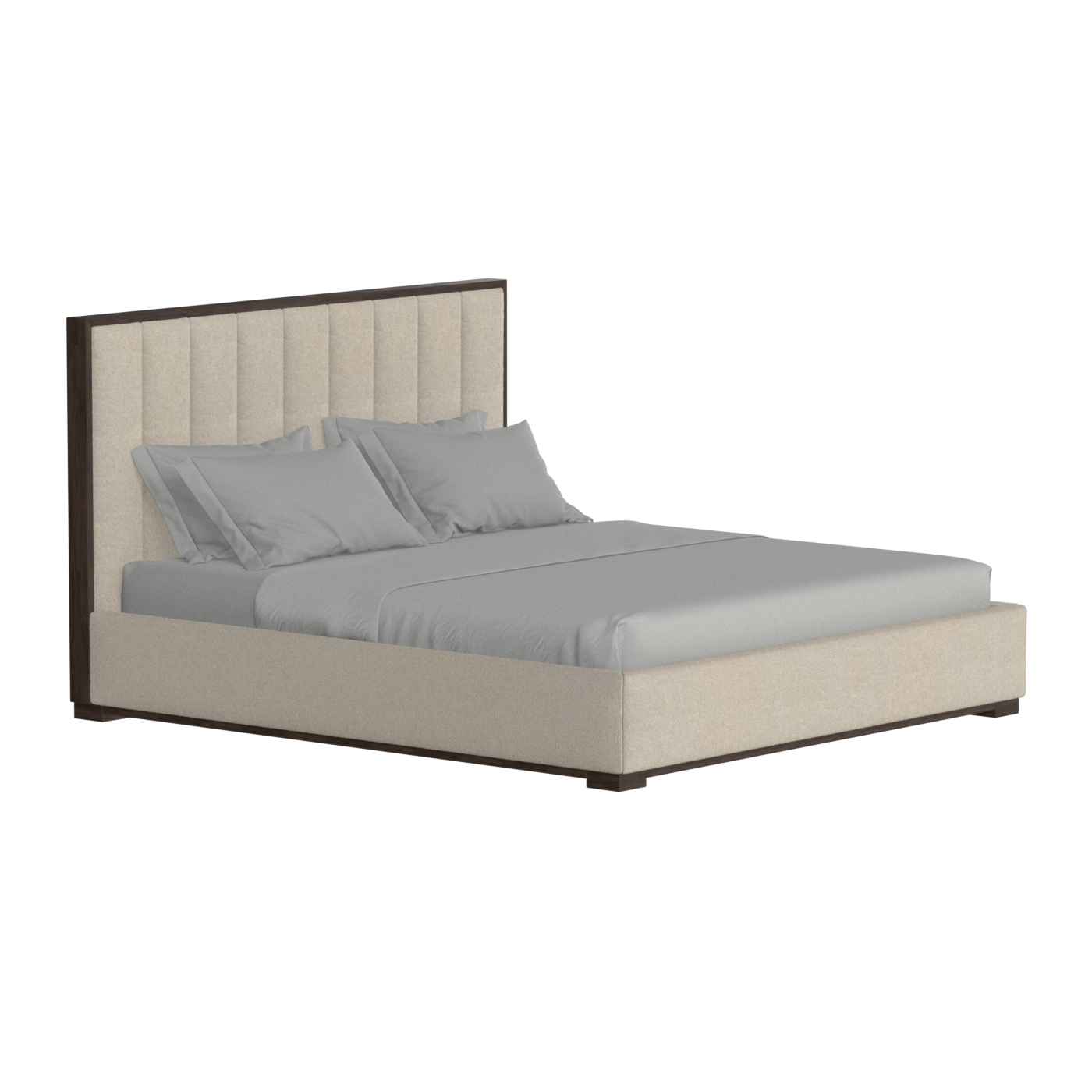 Ava Bed with Framed Vertical Headboard Panels