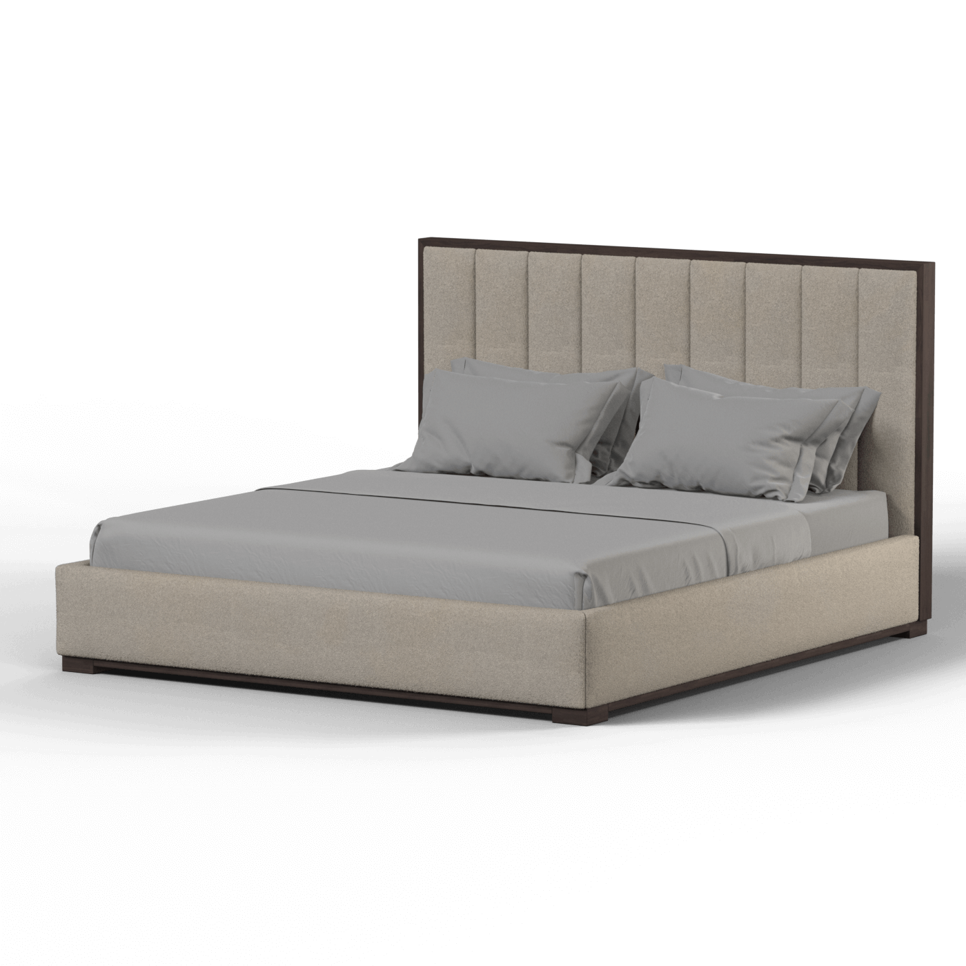 Ava Bed with Framed Vertical Headboard Panels