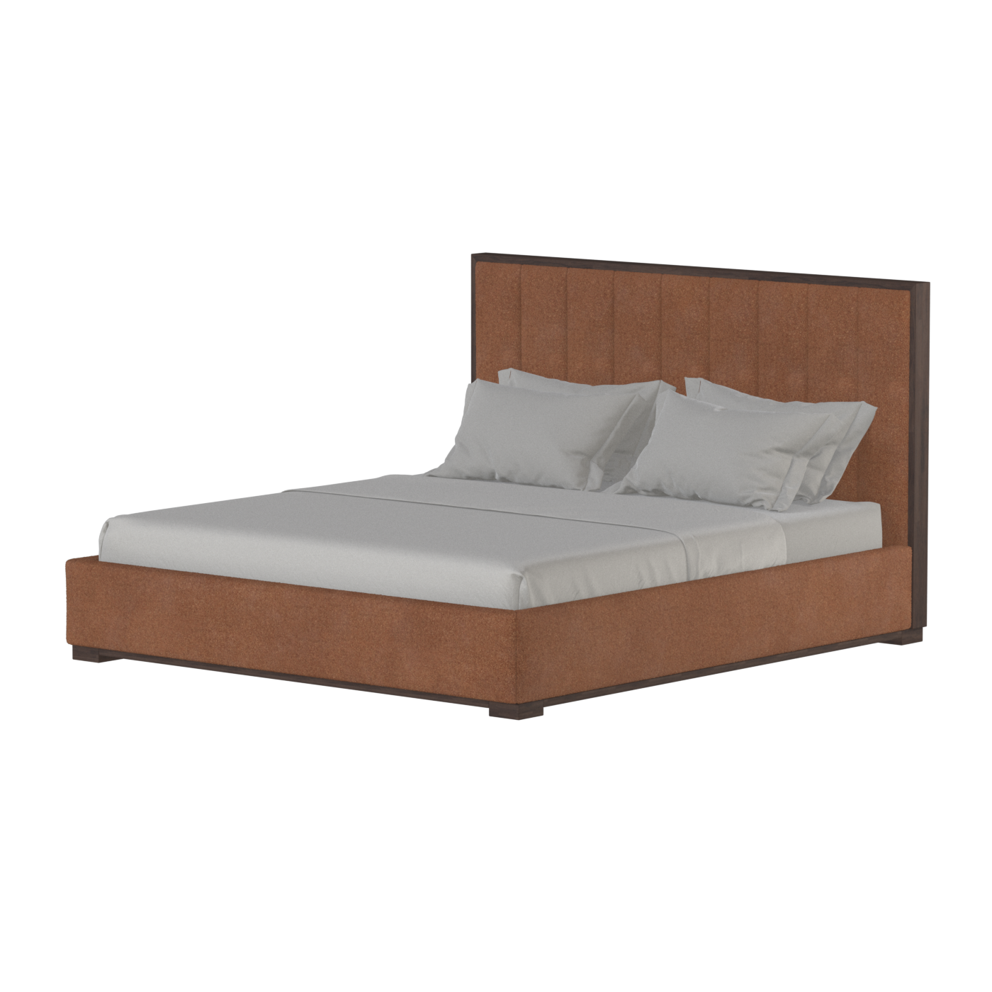 Ava Bed with Framed Vertical Headboard Panels