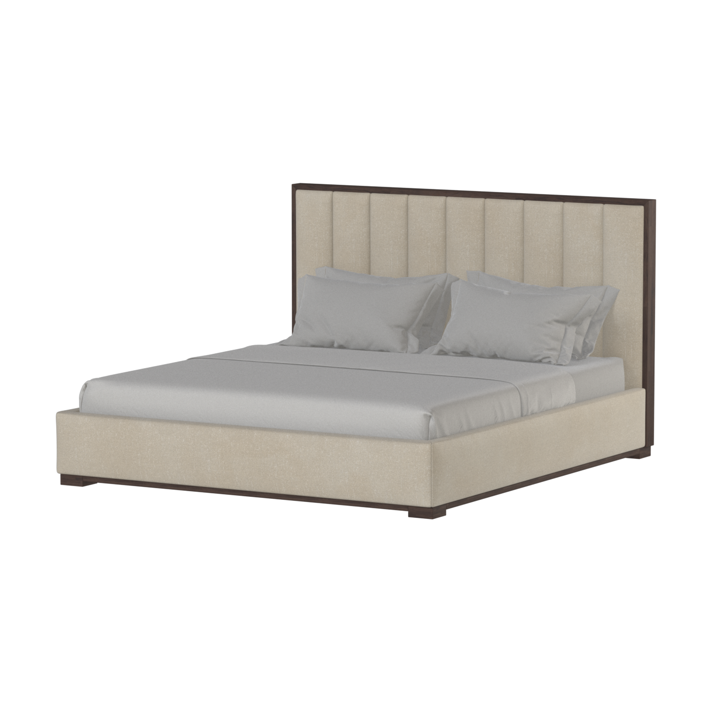 Ava Bed with Framed Vertical Headboard Panels
