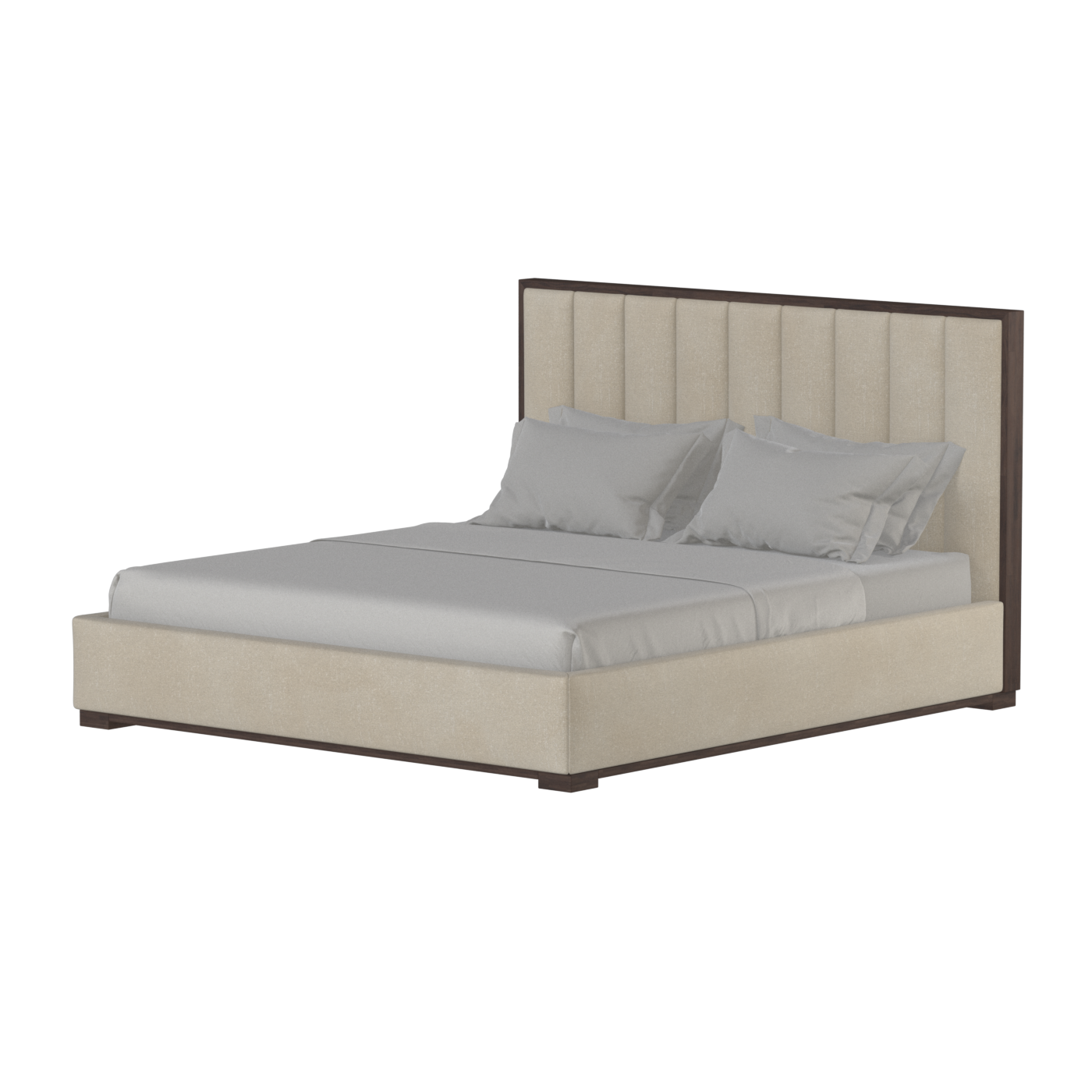 Ava Bed with Framed Vertical Headboard Panels