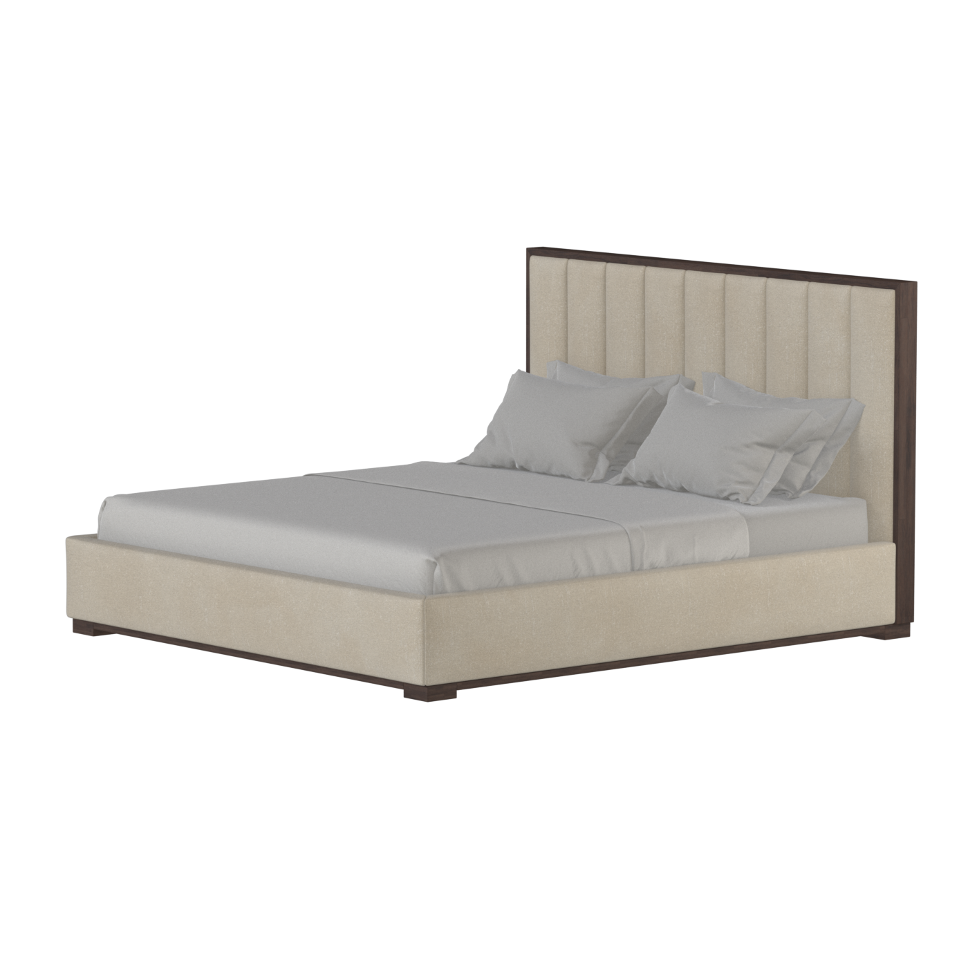 Ava Bed with Framed Vertical Headboard Panels