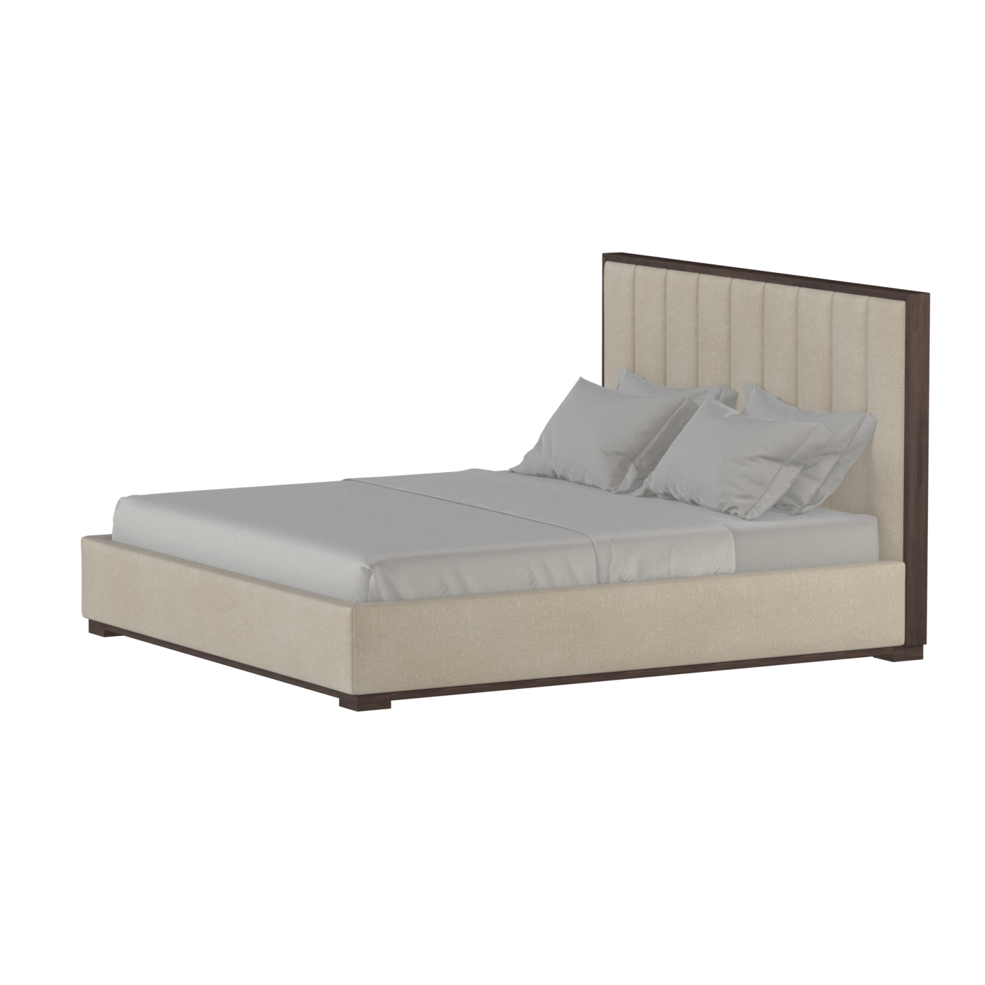 Ava Bed with Framed Vertical Headboard Panels