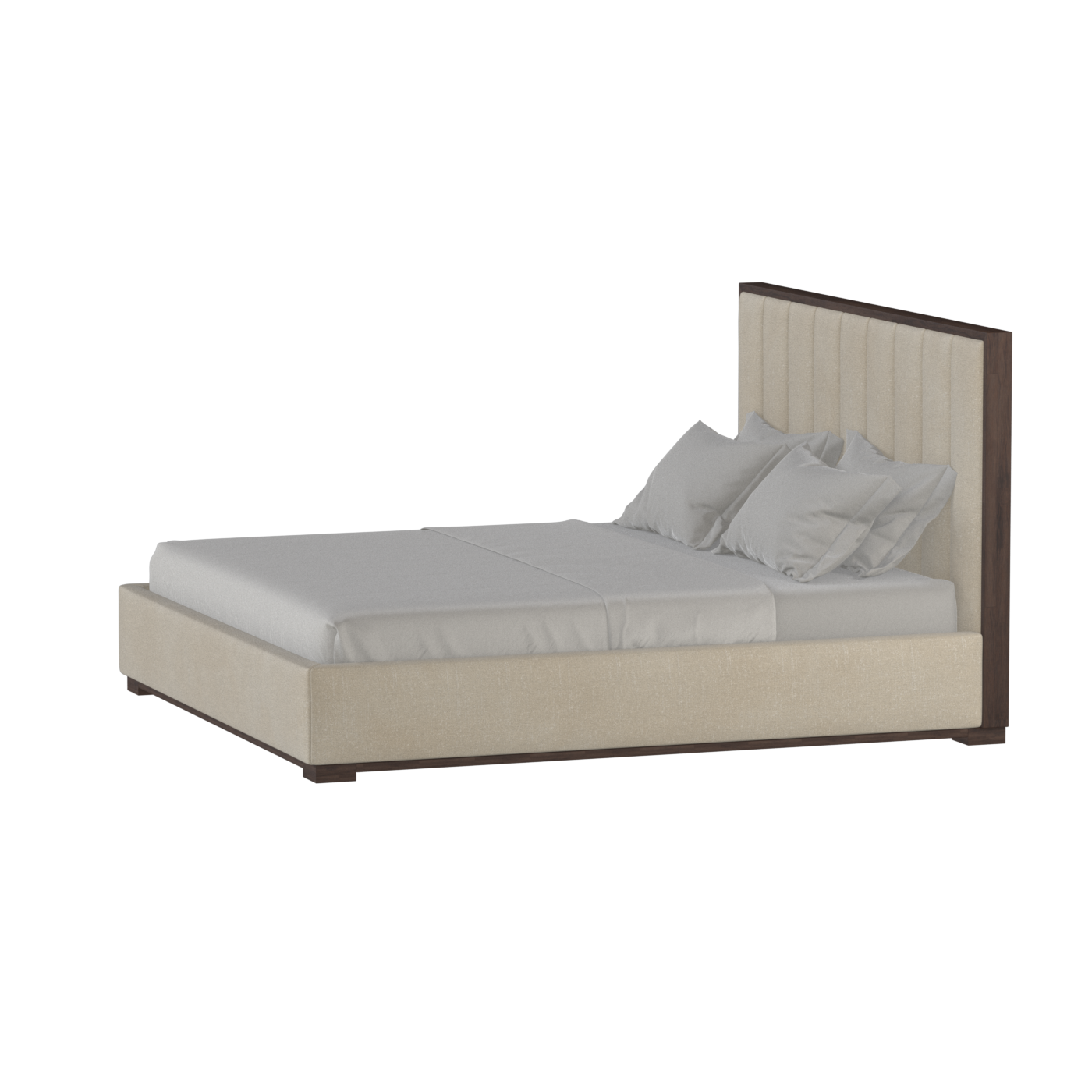 Ava Bed with Framed Vertical Headboard Panels