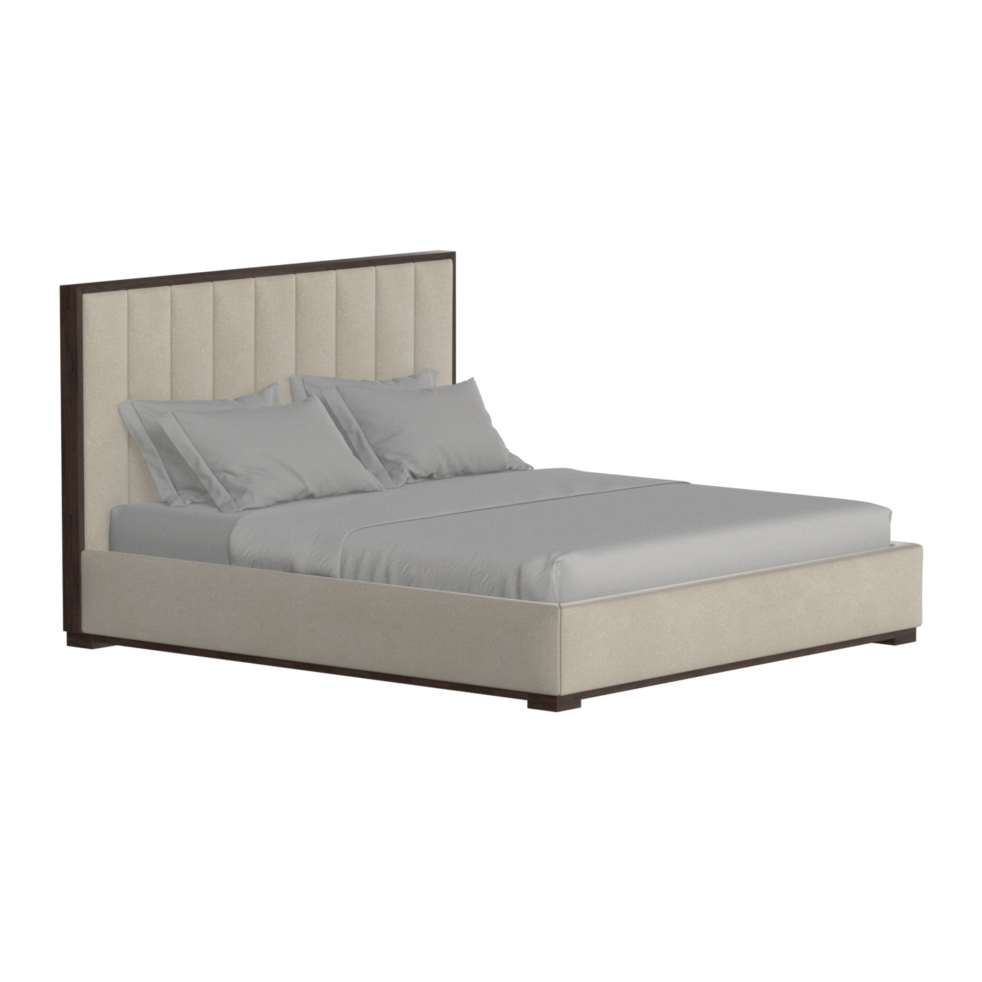 Ava Bed with Framed Vertical Headboard Panels