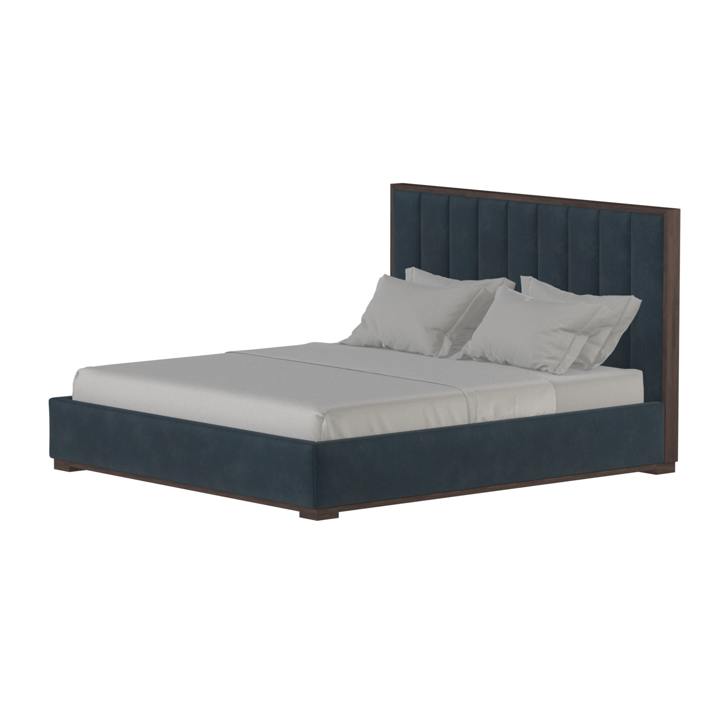 Ava Bed with Framed Vertical Headboard Panels