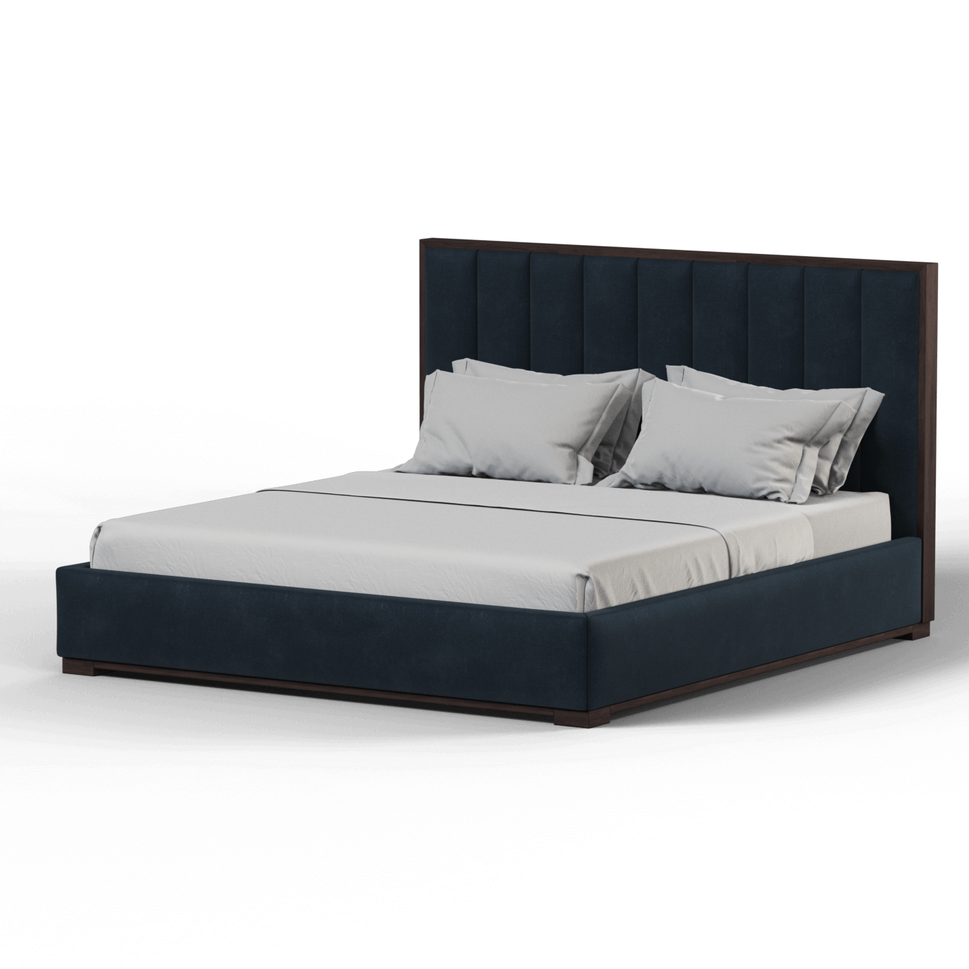Ava Bed with Framed Vertical Headboard Panels