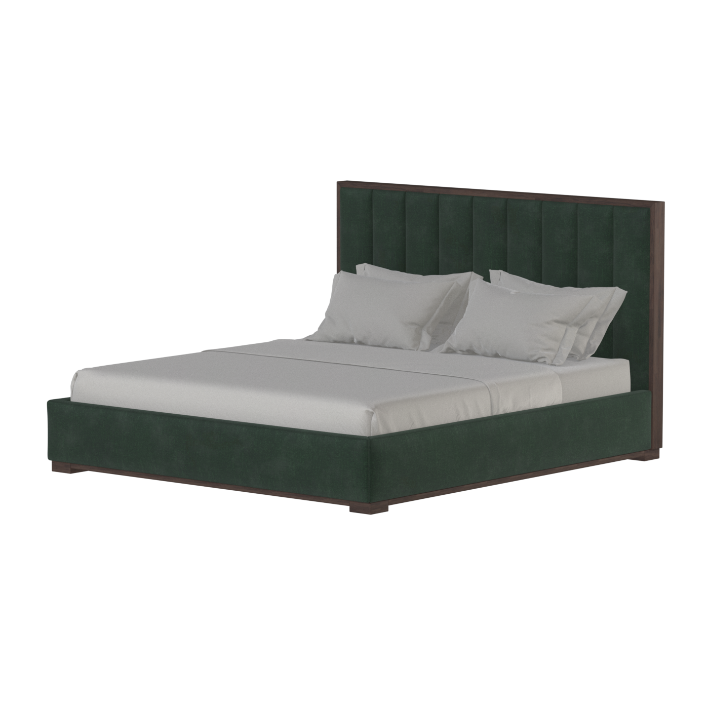 Ava Bed with Framed Vertical Headboard Panels