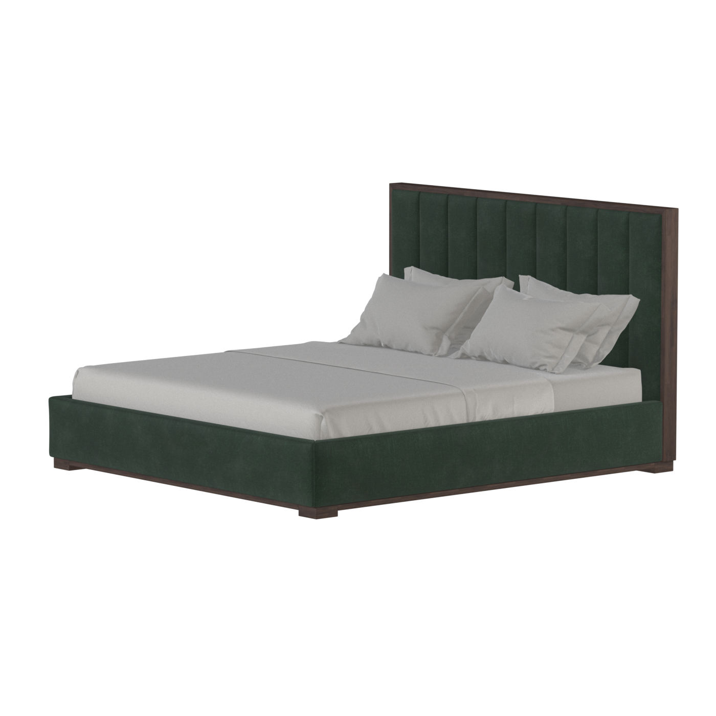 Ava Bed with Framed Vertical Headboard Panels