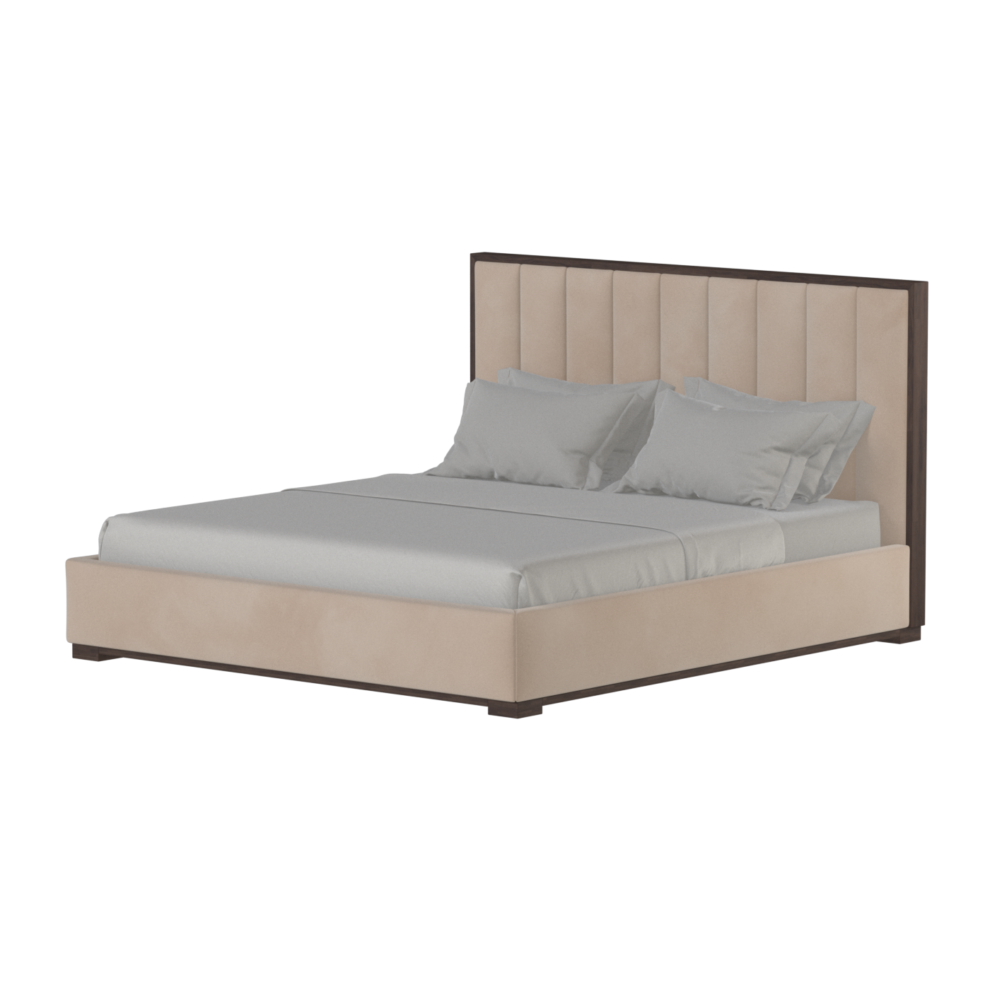Ava Bed with Framed Vertical Headboard Panels
