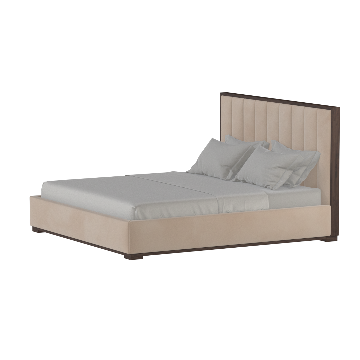 Ava Bed with Framed Vertical Headboard Panels