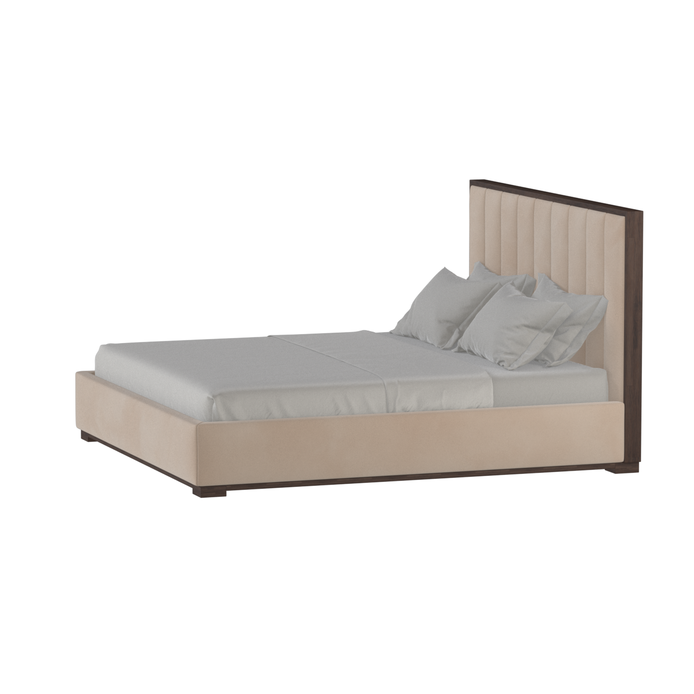 Ava Bed with Framed Vertical Headboard Panels