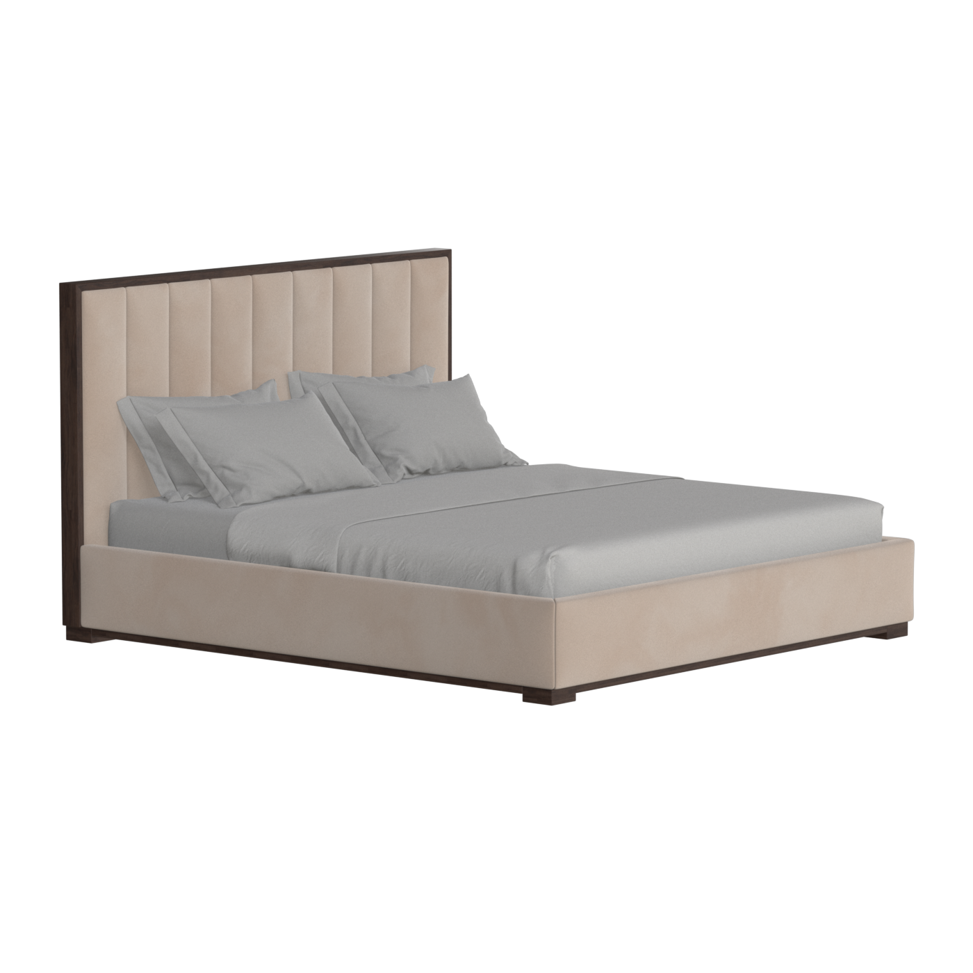 Ava Bed with Framed Vertical Headboard Panels