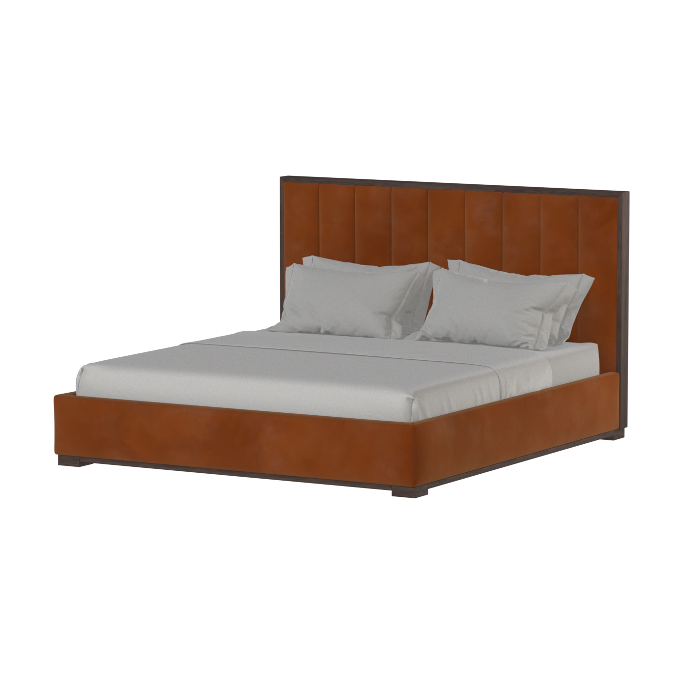 Ava Bed with Framed Vertical Headboard Panels