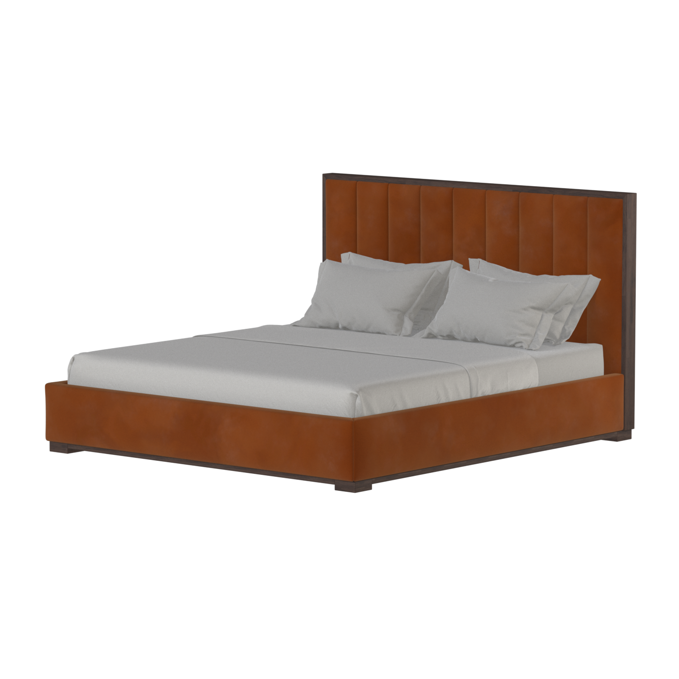 Ava Bed with Framed Vertical Headboard Panels