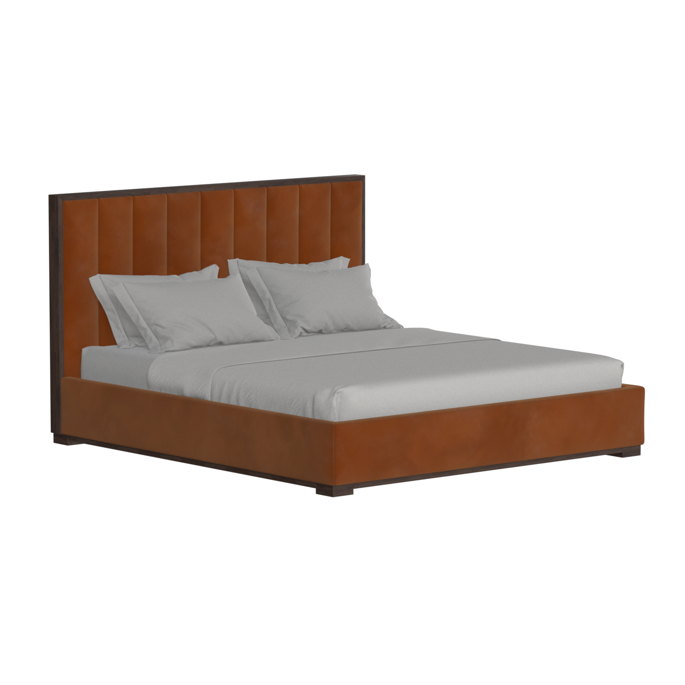 Ava Bed with Framed Vertical Headboard Panels